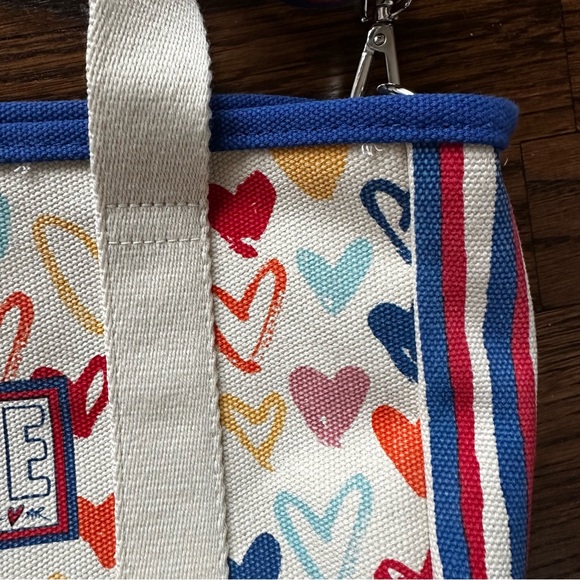 Brighton red white and blue Heart Canvas Totes - Picture 8 of 16